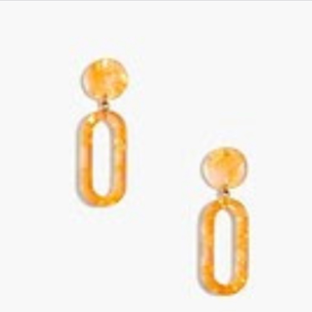 J. Crew Gold-Tone Marbled Amber Drop Earrings
